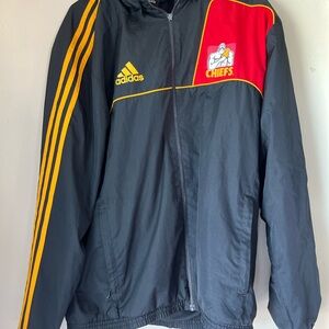 Adidas Rugby full zip jacket w/ hoodie Gallagher Chiefs tagged sm fits lg